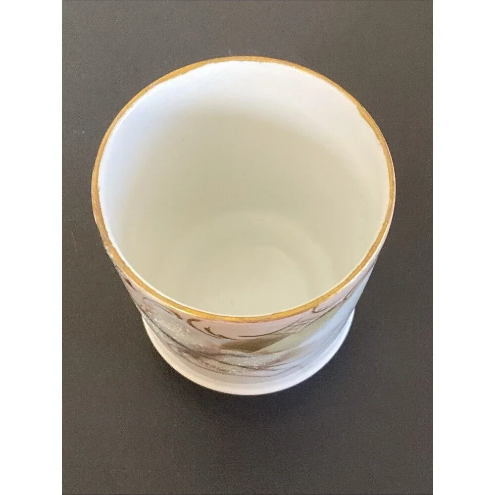 Vintage Toothpick Holder Limoges France Elegant Floral Painted 2.5”